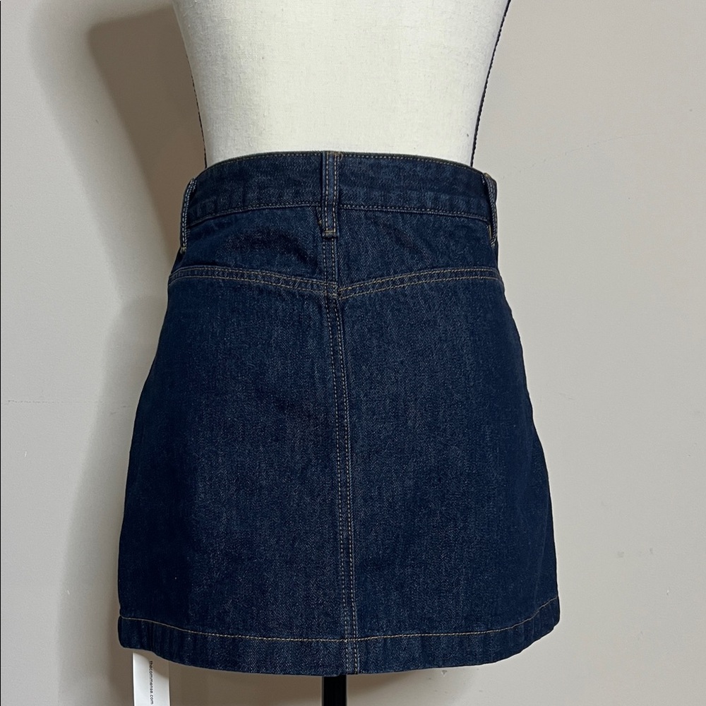 👖🚙👥Dark Blue Button-Front Denim Mini Skirt - Picture 12 of 14